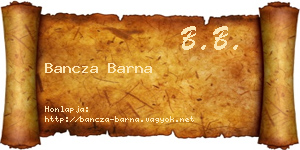 Bancza Barna névjegykártya